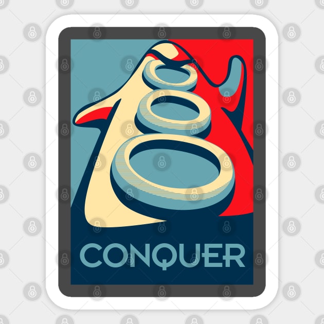 Conquer Sticker by RetroFreak